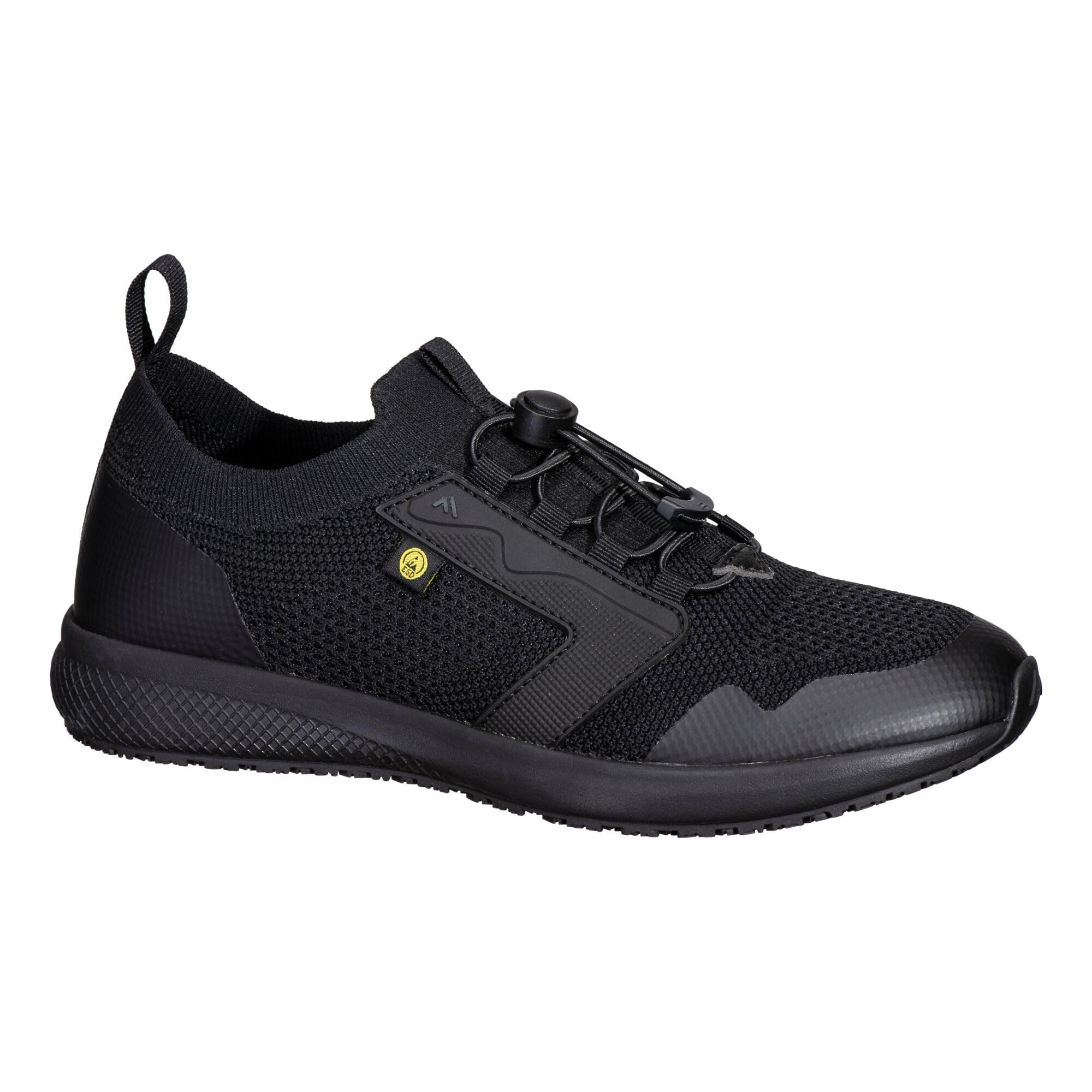 Portwest FT22 Occupational Trainer O1 ESD Flyknit Metal Free Toggle Slip Resistant EVA Rubber Machine Washable Anti Static Lightweight Footwear, Black 43
