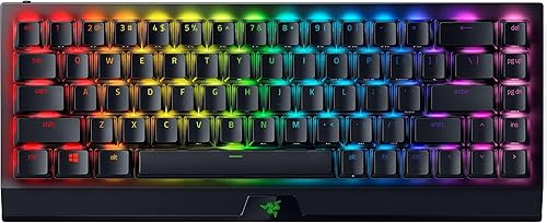 Razer BlackWidow V3 Mini HyperSpeed - Teclado mecánico inalámbrico para juegos 65% interruptores mecánicos verdes táctiles y clicky - Teclas Phantom