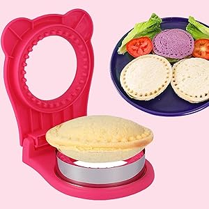 Uncrustable Sandwich Maker,Sandwiches Pocket Circle Shape 3.7Inch Sandwich Cutter and Sealer,Sandwich Cutter for Kids Breakfast and lunchboxes (Red)