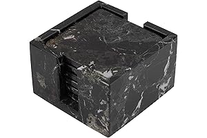 Premium Black Marble Coasters: Protect Surfaces Elegantly