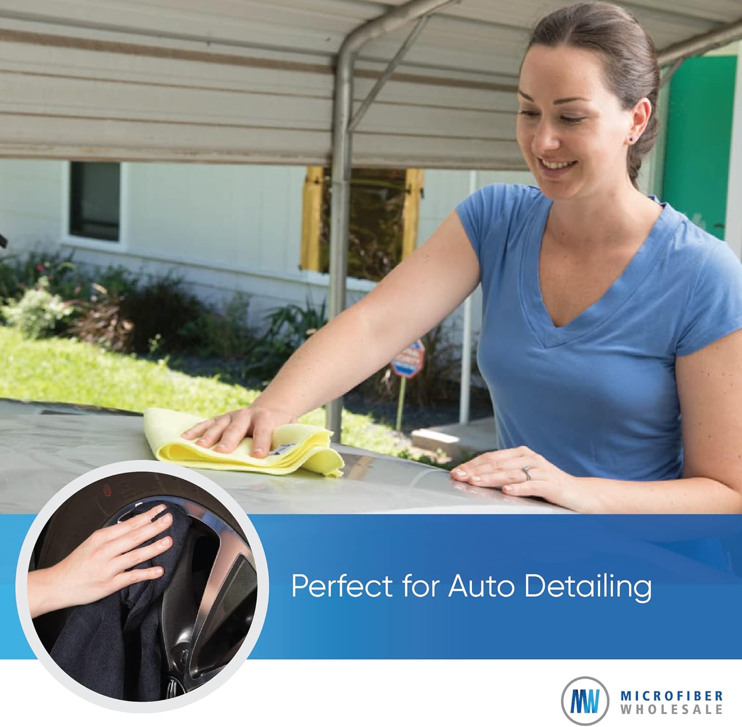 MW Pro Multi-Surface Microfiber Towel – 12 Pack | Premium Cleaning Cloth | Clean, Dust, Polish, Absorb | Large 16"x16" (Black) : Automotive