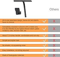 Vista 4 de Escobilla de ducha de silicona multiusos para puerta de cristal de ducha con gancho, accesorios de baño para espejo de ventana, azulejos, paredes