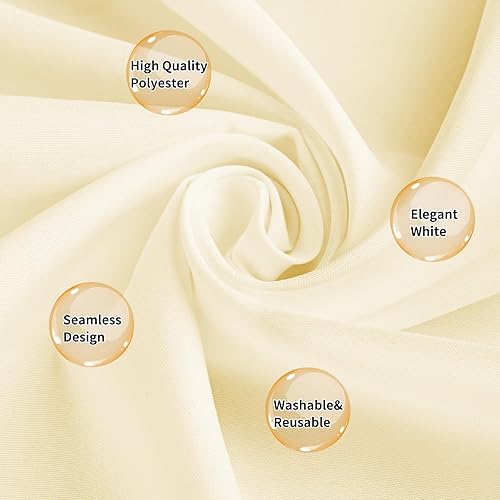 Miniatura 3 de Paquete de 12 manteles color beige de 60 x 102 pulgadas, manteles rectangulares para mesas rectangulares de 6 pies, mantel de tela de poliéster