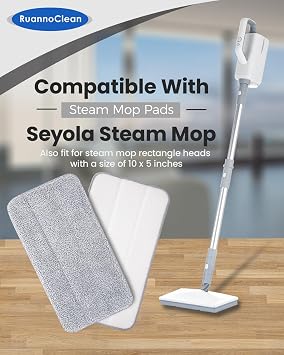 6 Pack Steam Mop Pads Compatible with FEPPO/FODFINU Steam Mop | Compatible with Wotaste/Seyola Steam Mop Cleaner for Home, Washable and Reusable Replacement Mop Pads for Floor Cleaning