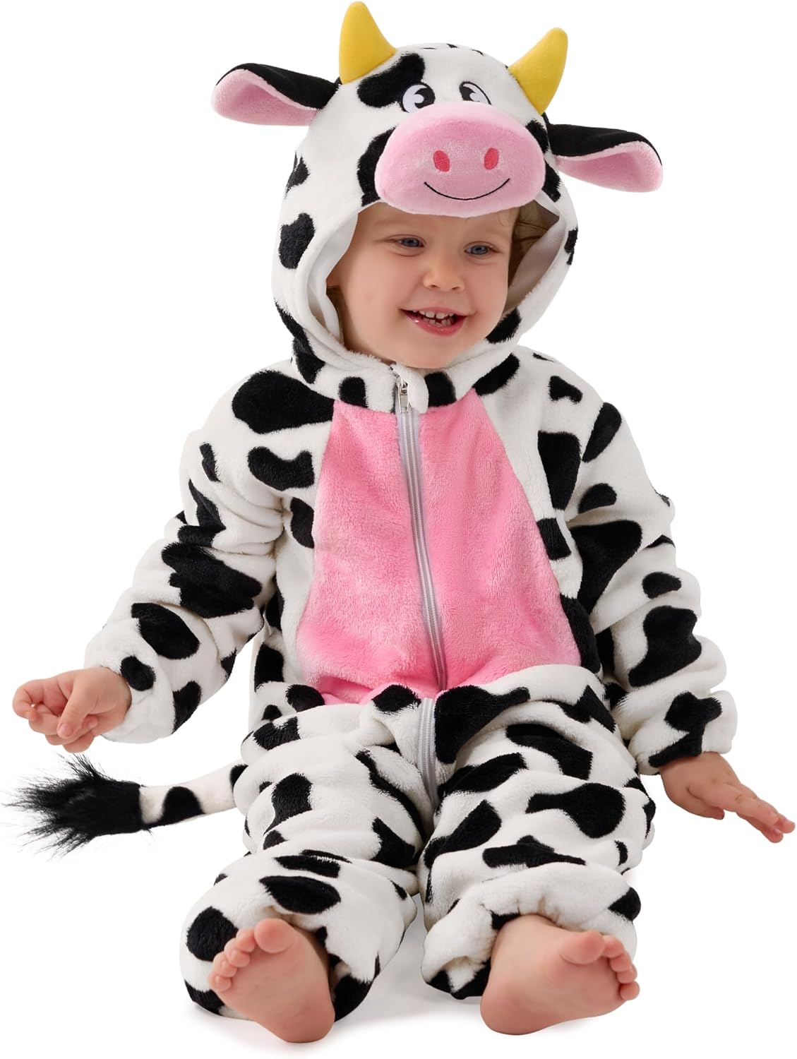 Spooktacular Creations Halloween Baby Cow Costume, Toddler Cow Jumpsuit