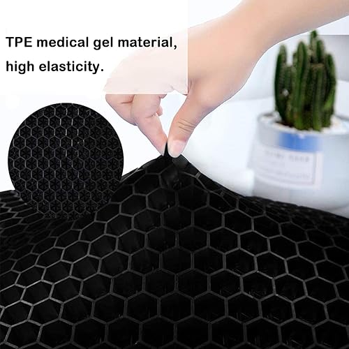 Miniatura 4 de Cojín de asiento de gel, con funda antideslizante, ayuda a aliviar el dolor de espalda y el dolor de ciática, cojín de asiento para automóvil,