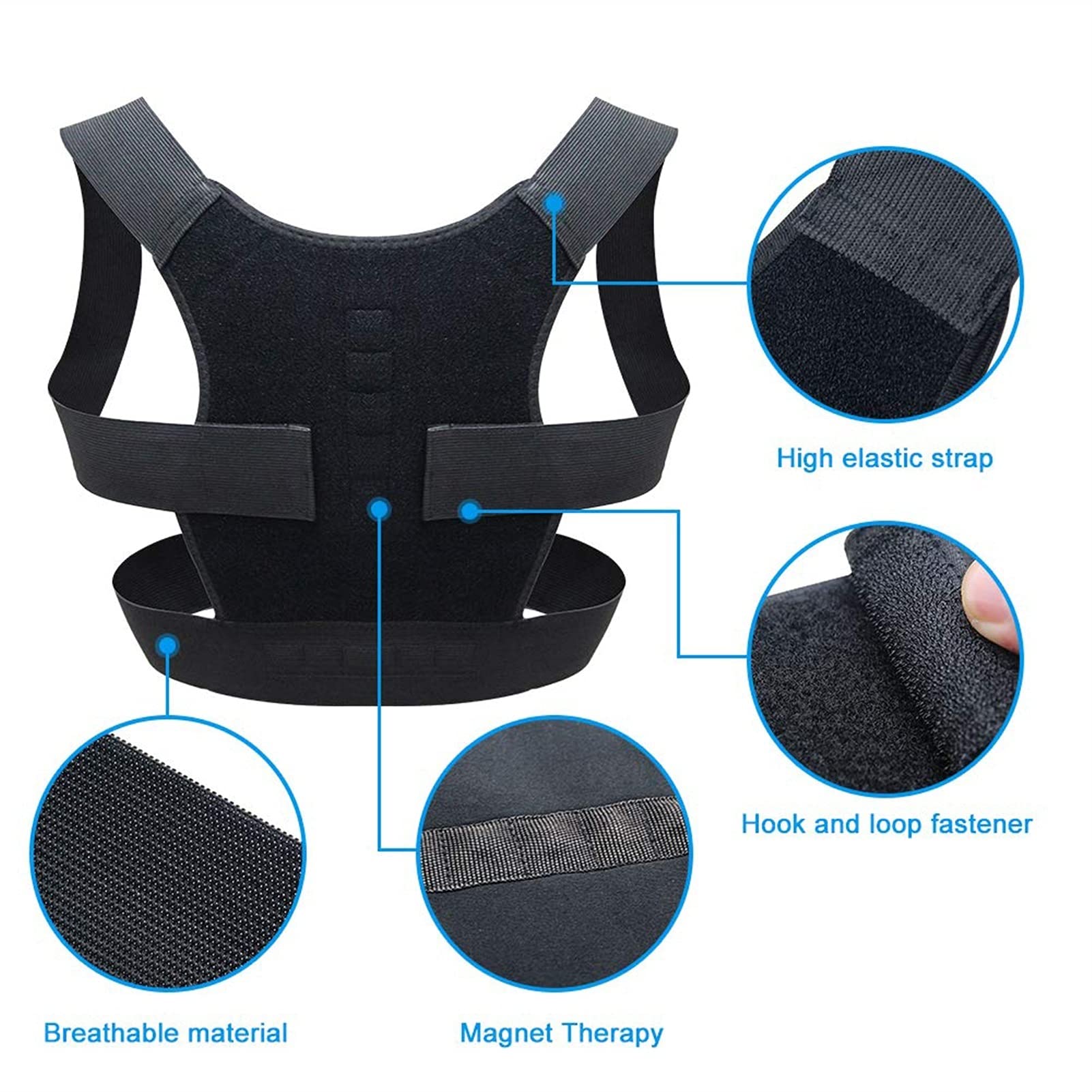 Corrector de Espalda para Faja Lumbar, cinturón de Soporte de Espalda Ajustable, protección de Hombros, corsé para aliviar el Dolor, Comportamiento para Adultos y niños.