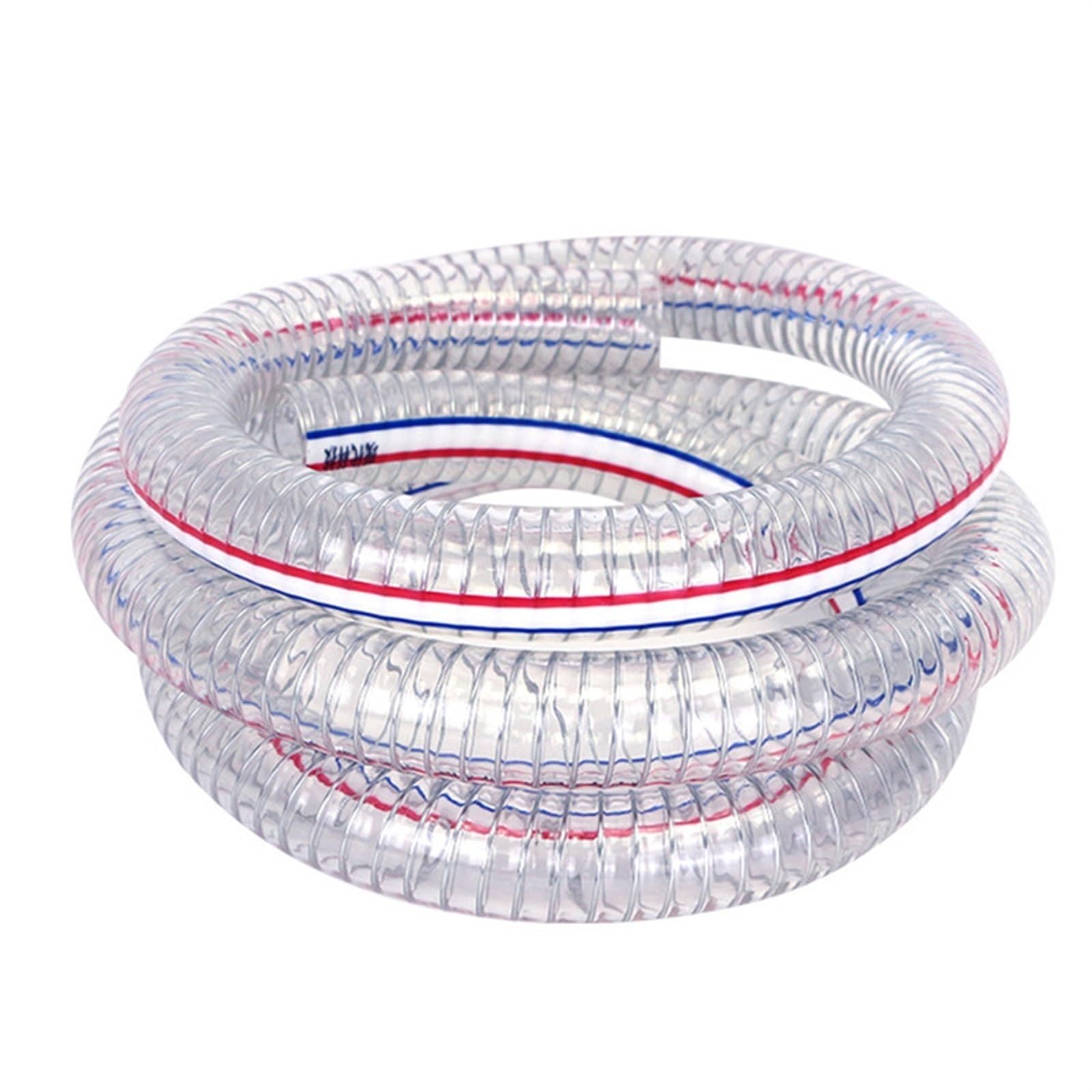 flexiable rubber Industrial High Temperature Oil Resistant Hose PVC Steel Wire Transparent Tube Antifreeze Plastic Water Pipe Pumping Fittings 1 Meter drain elastic (Color : 19mm)