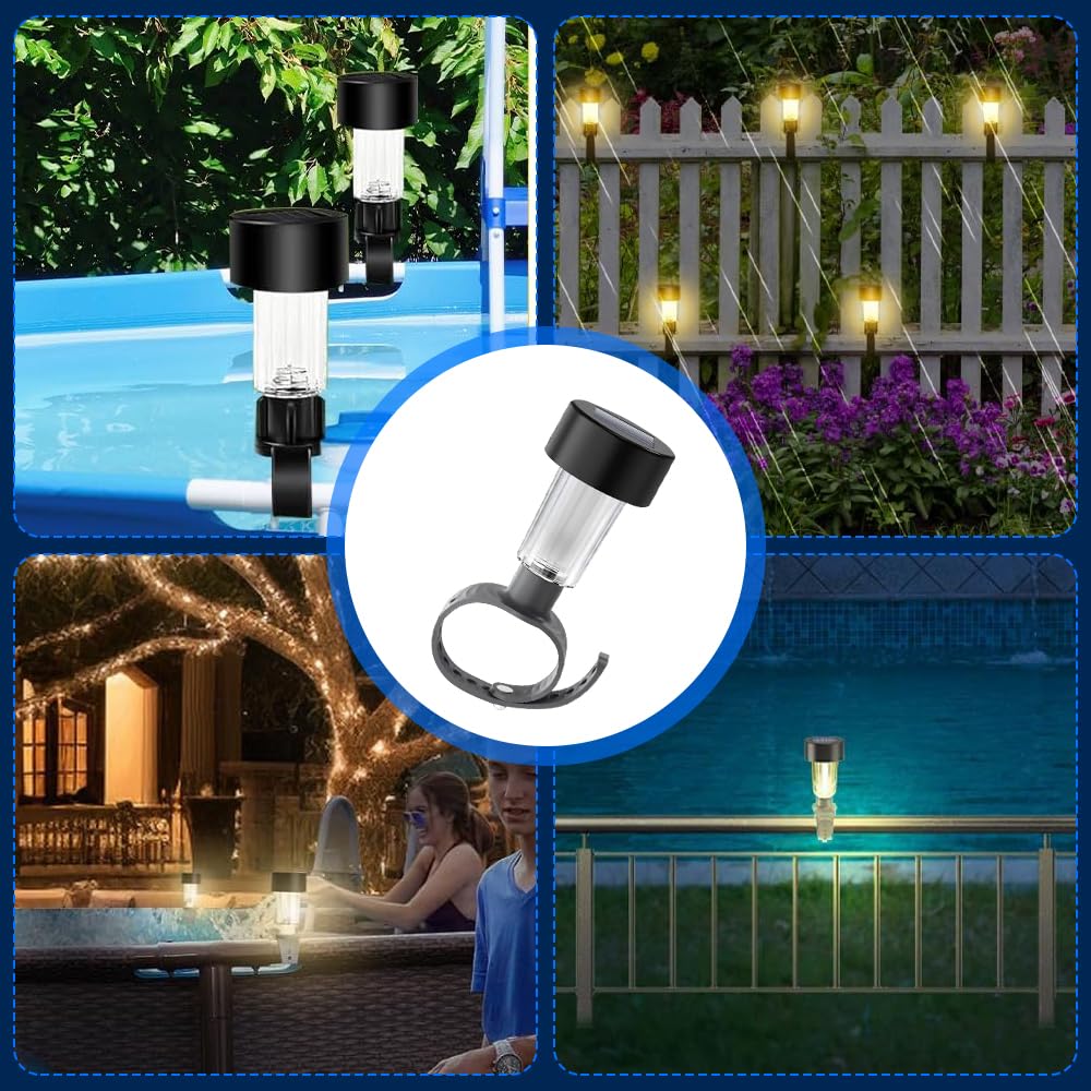 Luces Piscina, 8PCS Lámpara Solar de Jardín, IP65 Impermeable Luces Para Piscina, Luces Solares LED Exterior Jardin,Accesorios de Piscina,para Jardín, Patio, Calzada, Piscina y Camping