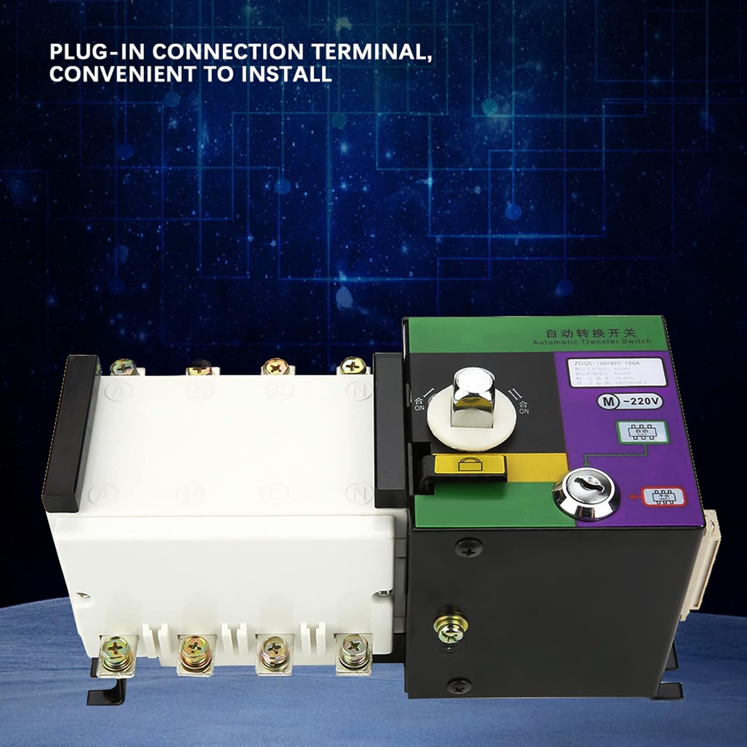ZGQ5-100/ Power Automatic Transfer Switch 400V Flexible Auto Changeover Switch 100A 4P 4 Functions Handle Switch