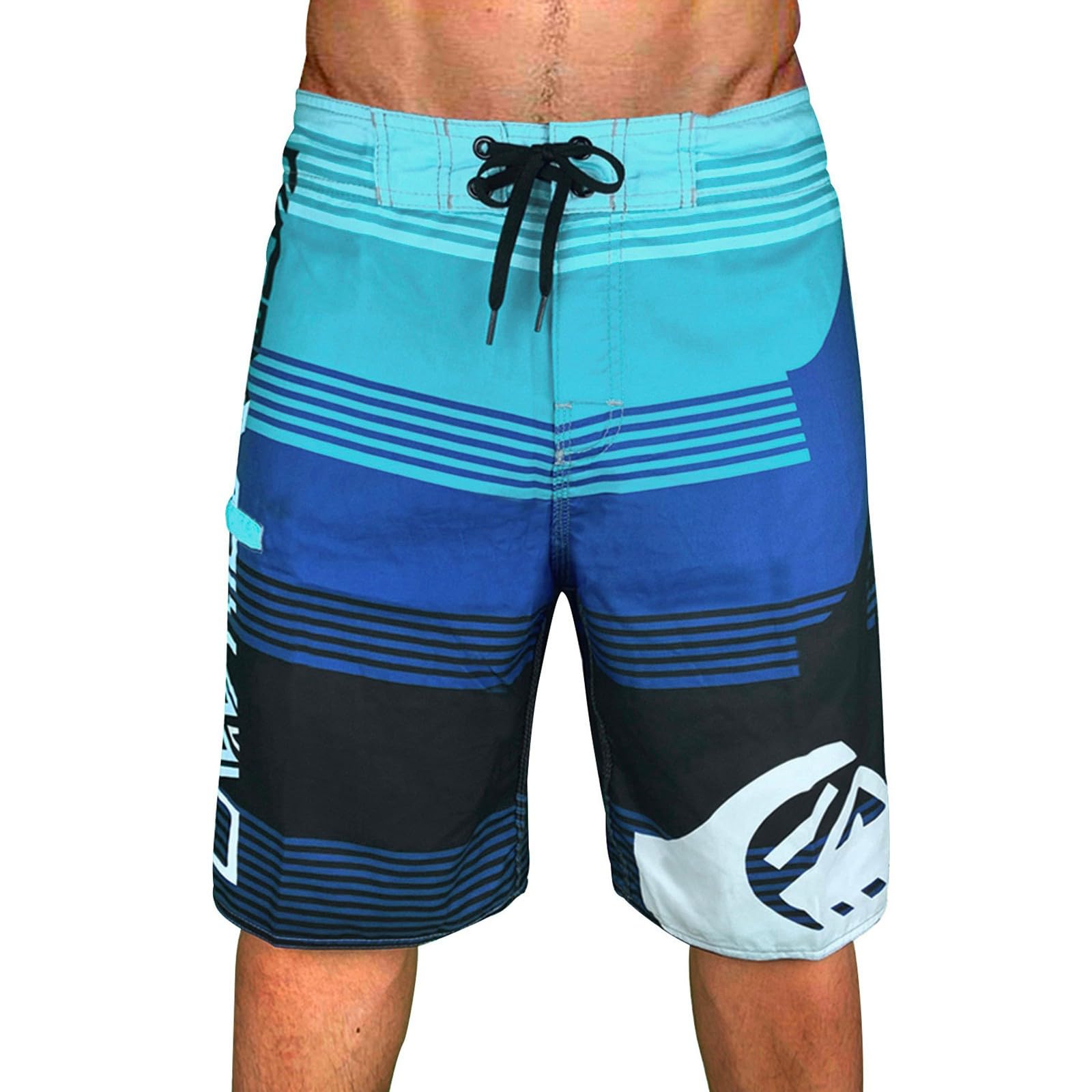 Pantaloncini Costume Uomo Mare Lungo Costumi Da Bagno Di Cocco Surf Piscina Stampa Hawaiana Estiva Asciugatura Rapida Beach Trunks Pantaloncino Con Taschino (A0a3-White, S - 9