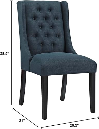 Miniatura 3 de Modway Baronet - Sillas Parsons de tela tapizada moderna con capitoné, dos sillas de cocina y comedor en color azul