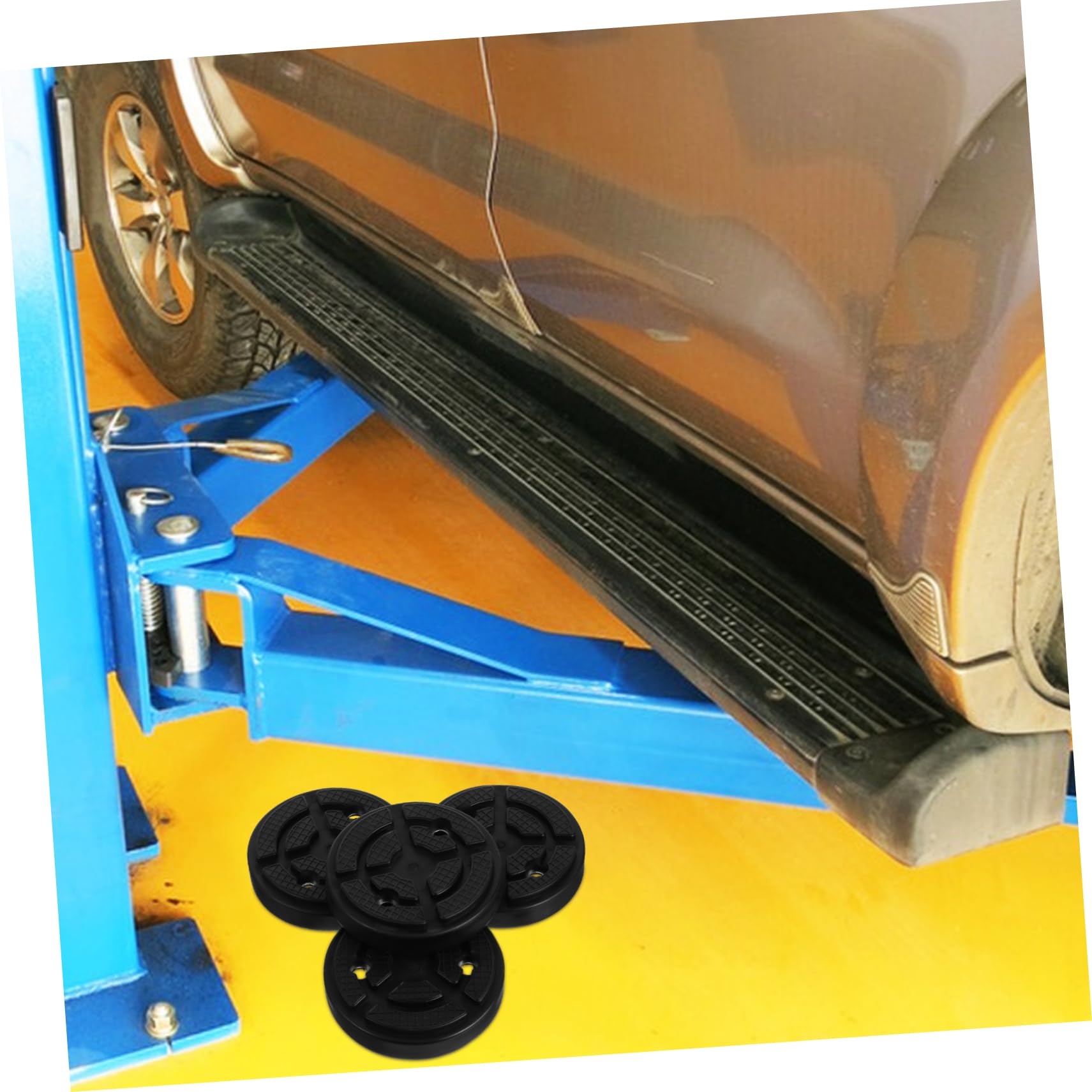 Gummi Wagenheberauflage 4 Stück Schwarz mit 7cm Lochabstand