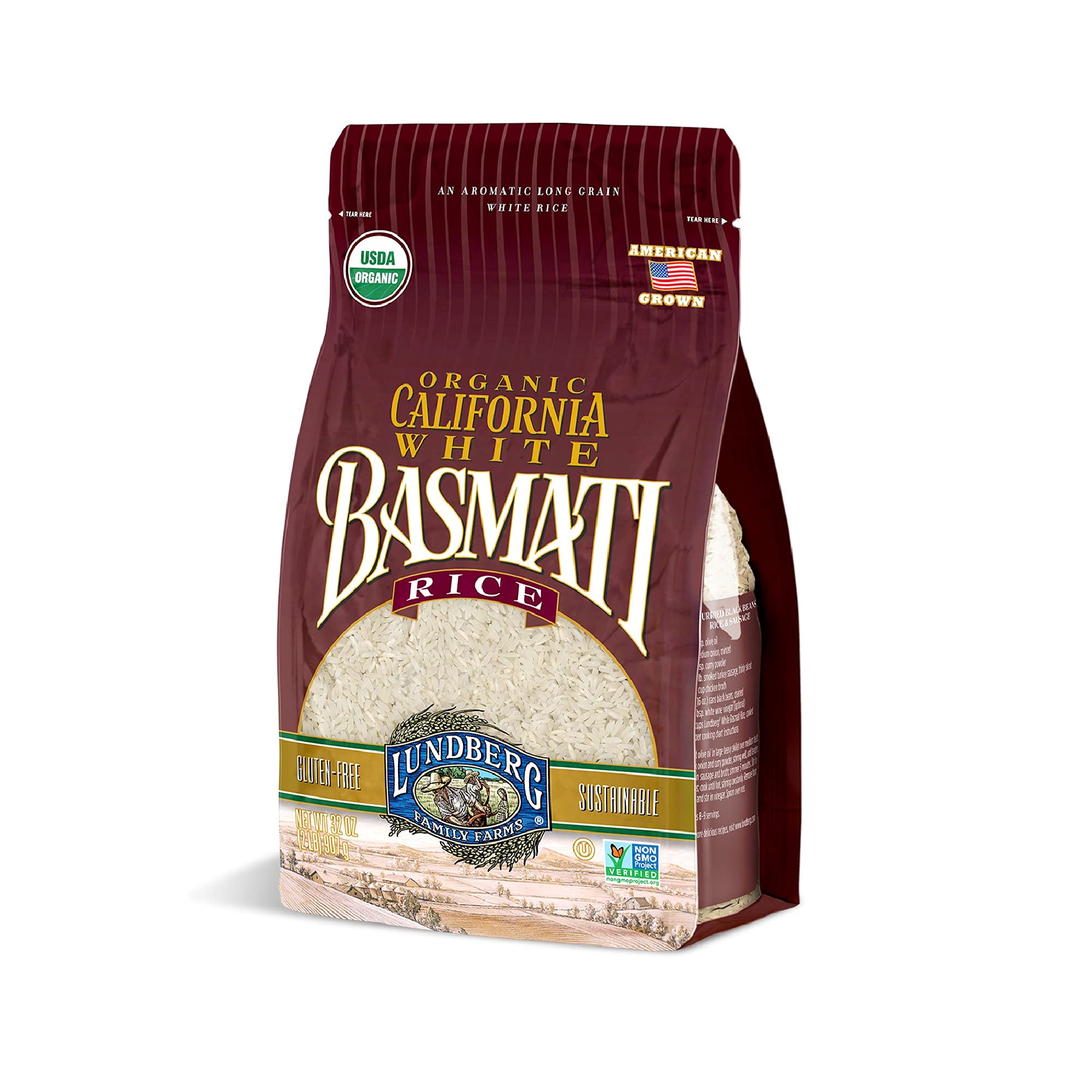 Lundberg Organic Brown Basmati Rice - 32oz California Grown Long Grain Rice