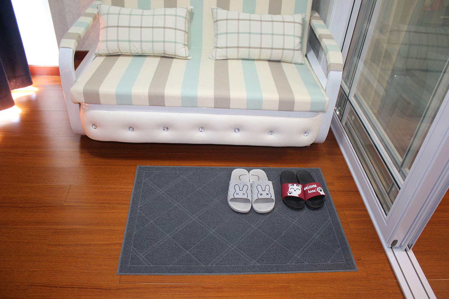 Darkyazi - Felpudo de Goma Alfombra Antideslizante para Interior y Exterior, 61 x 91 cm, diseño de Cuadros, Resistente, para Puerta Delantera, Patio, Bienvenida