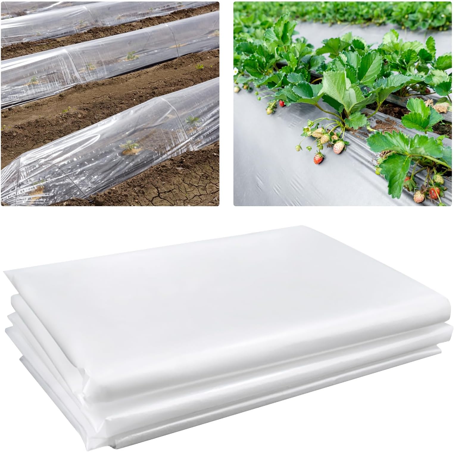 Ploythene Sheet, Heavy Duty Plastic Sheeting Waterproof 2.01x3M Plastic Dust Sheets Outdoor Thick Clear Film DIY Polythene Cover Sheet Garden Horticultural Membrane for Farming, Building (125Mu /500G)