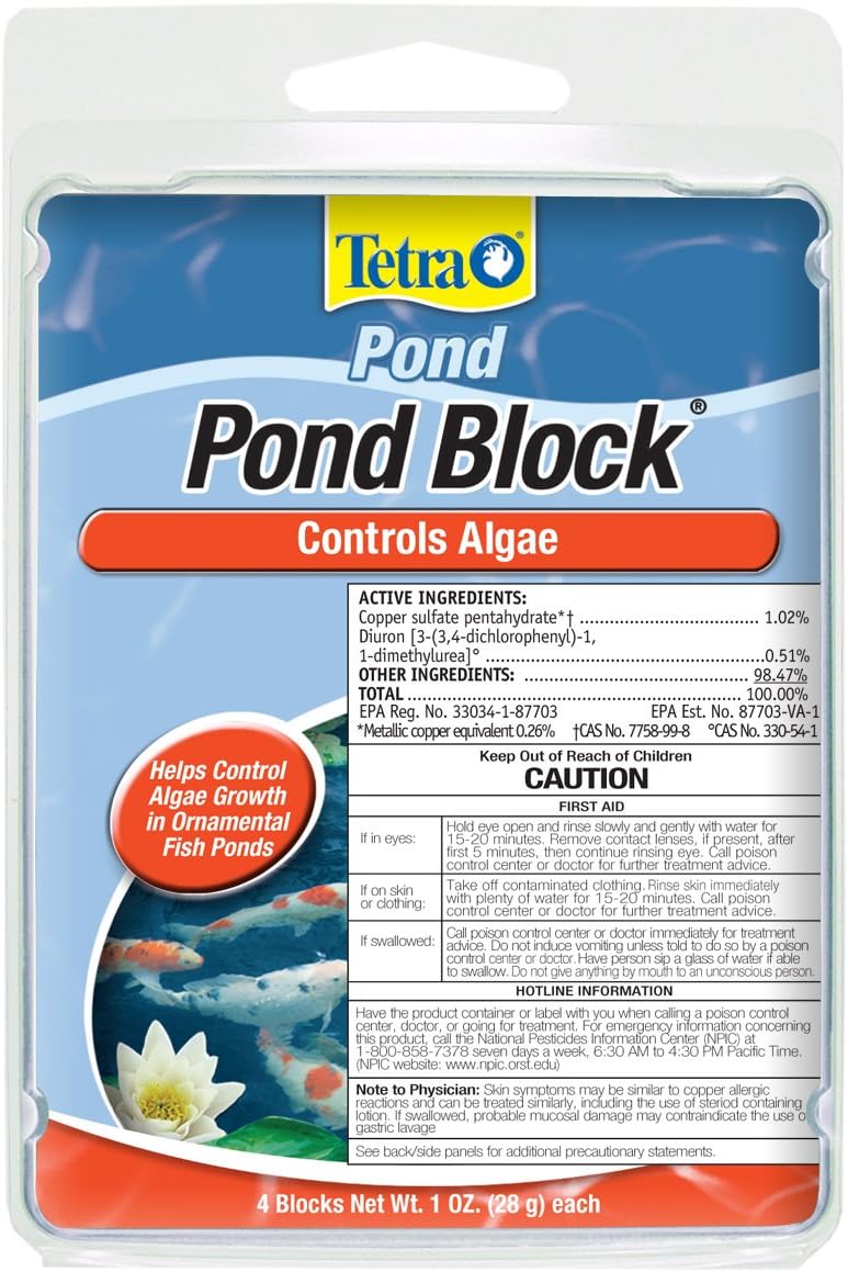 Tetra Pond Block 4 Count, Controls Algae Growth In Ornamental Fish Ponds (16735)
