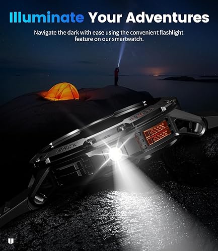 Miniatura 6 de LIGE Reloj inteligente para hombre con linterna, reloj inteligente de 1.43 pulgadas con pantalla siempre, más de 100 modos deportivos, 530 mAh,