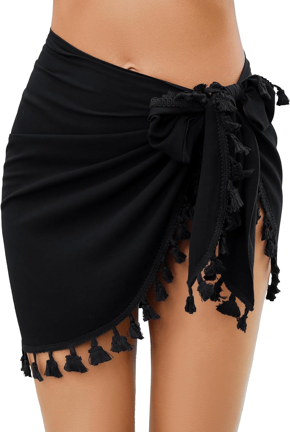 Lecieldusoir Women's Sarong Coverups Bathing Suit Wrap Skirt Beach Wrap Swimsuit Cover Ups with Tassels