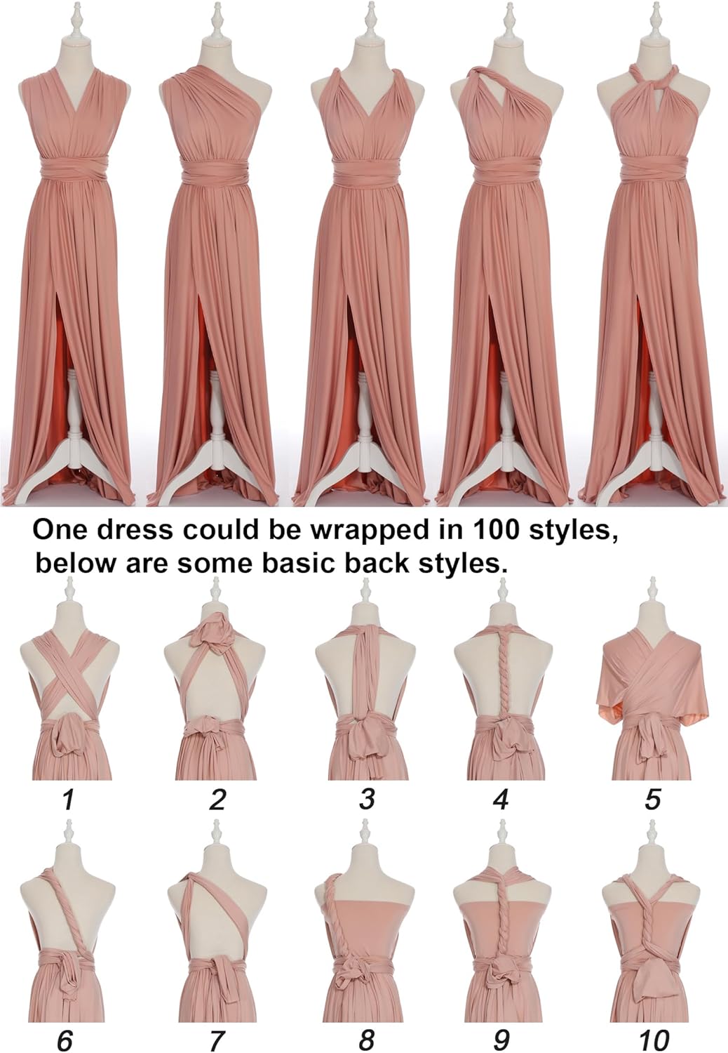 Edaydress Full Length one Dress with Over 100 Styles Multi Ways wrap Convertible Infinity Slit Bridesmaid Dresses - Image 3