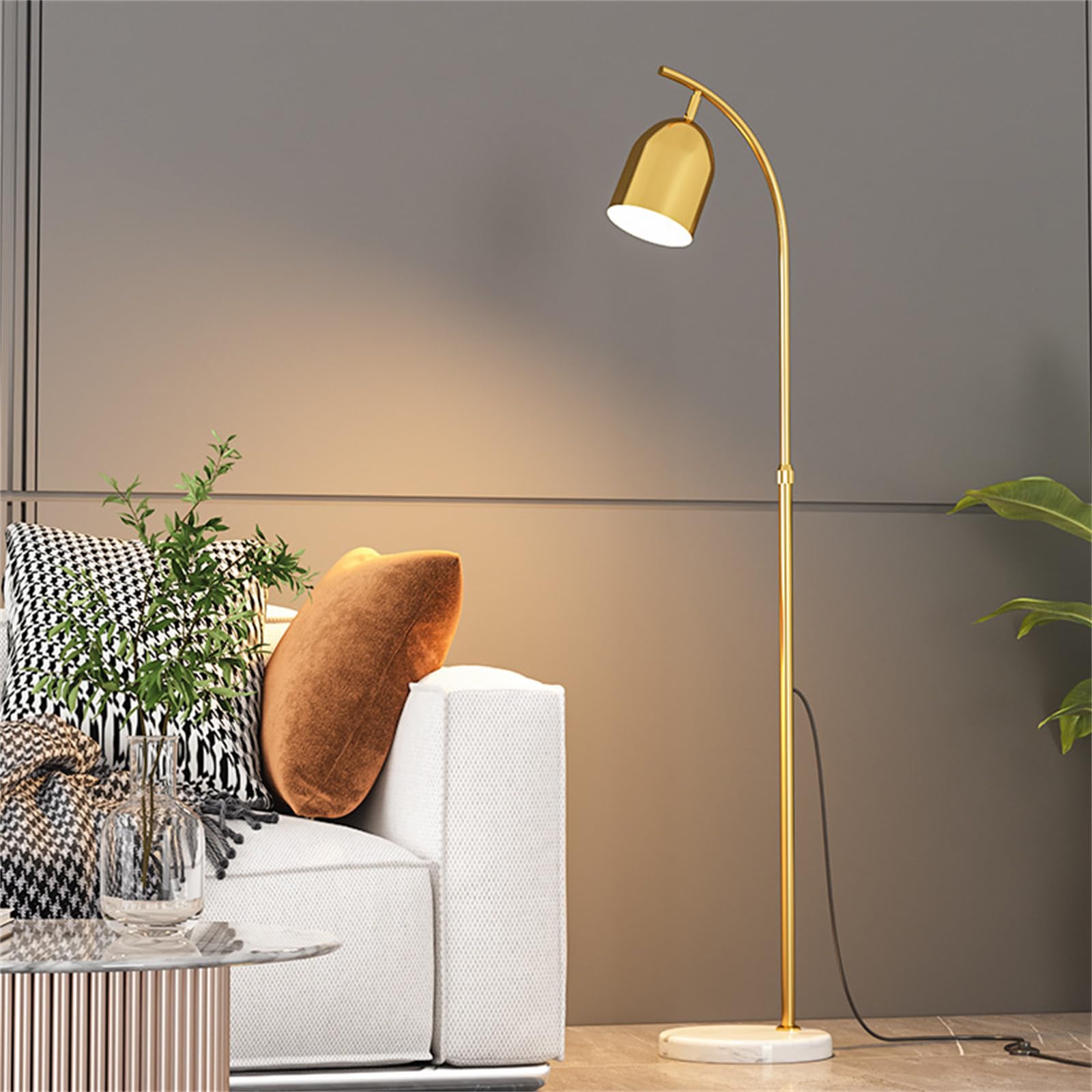Standardowe lampy salon nowoczesna lampa podłogowa do salonu regulowana wysokość metalowa prosta konstrukcja marmurowa lampa podłogowa z przełącznikiem nożnym do sypialni
