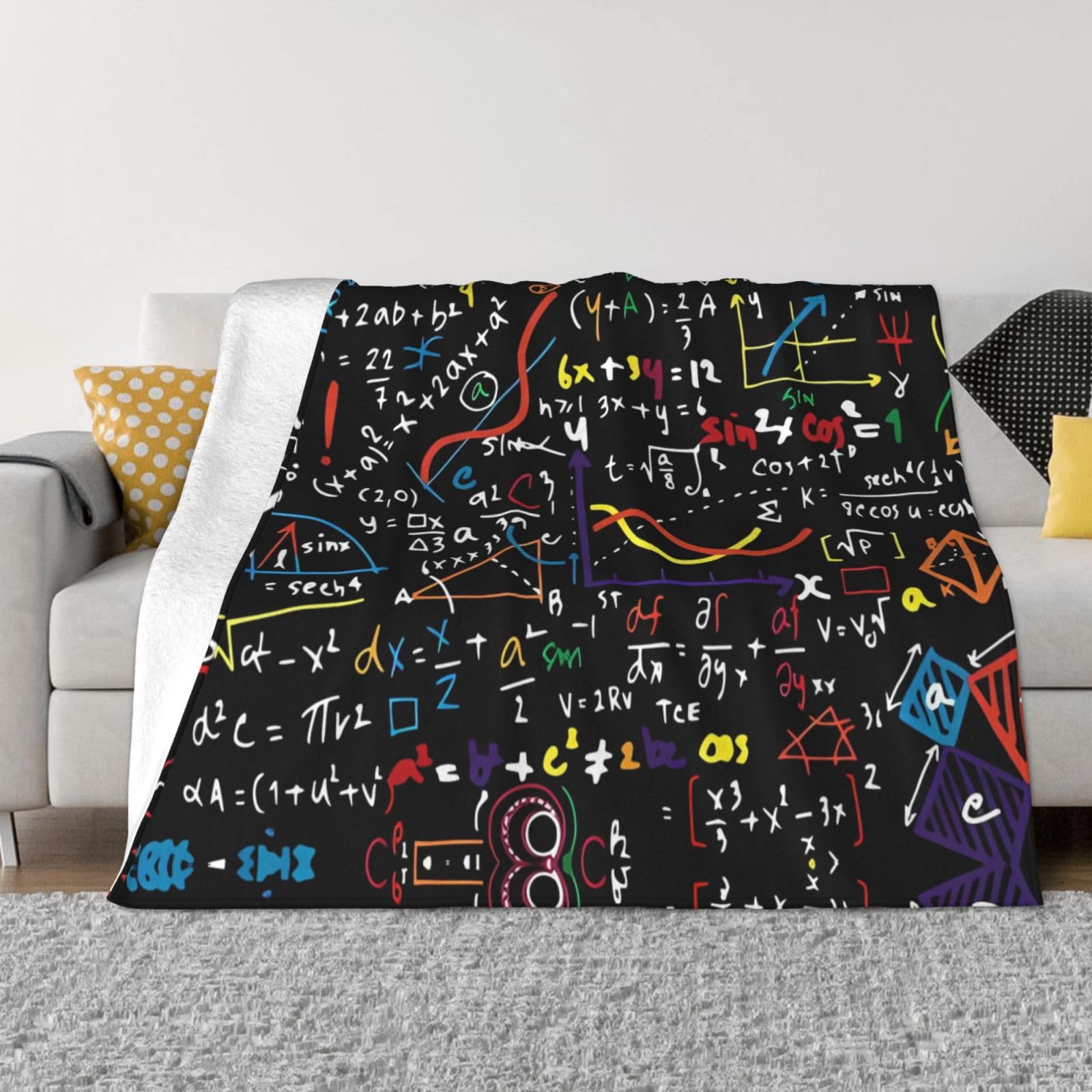 Couverture flanelle mathématiques physiques cadeau enseignant