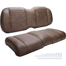 Roykaw Upgraded Luxury Golf Cart Front Seat Cushion, Include Bottom & Backrest Cushion with Plate, Compatible with EZGO TXT/RXV/RXV 2/Freedom Front Seat, Fuller Filling & More Comfortable Rebound