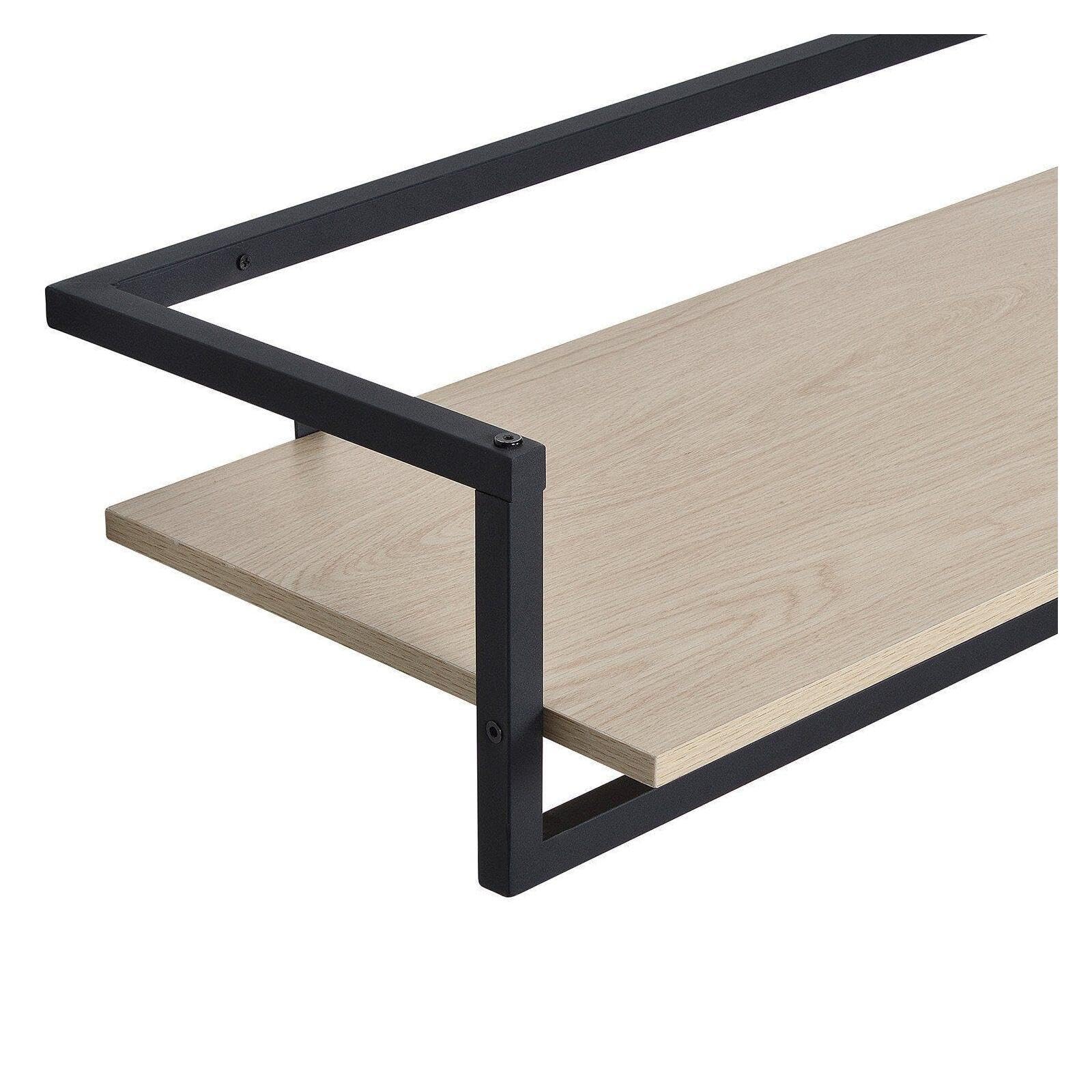 MOB-IN Etagère penderie Murale Bois et métal Noir 90x34,5cm