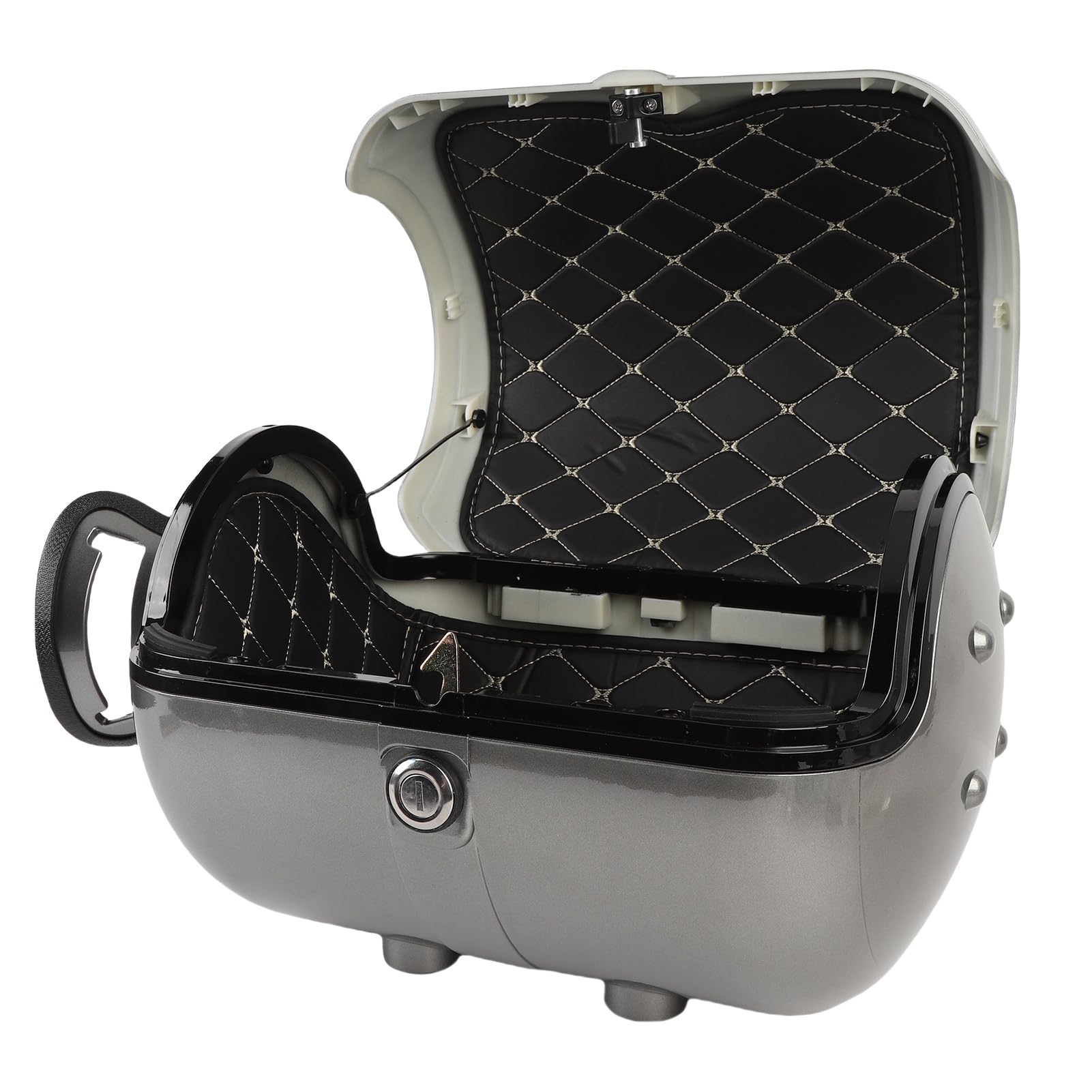 Bauletto per moto, resistente, in ABS, impermeabile, 28 l, antifurto (grigio)