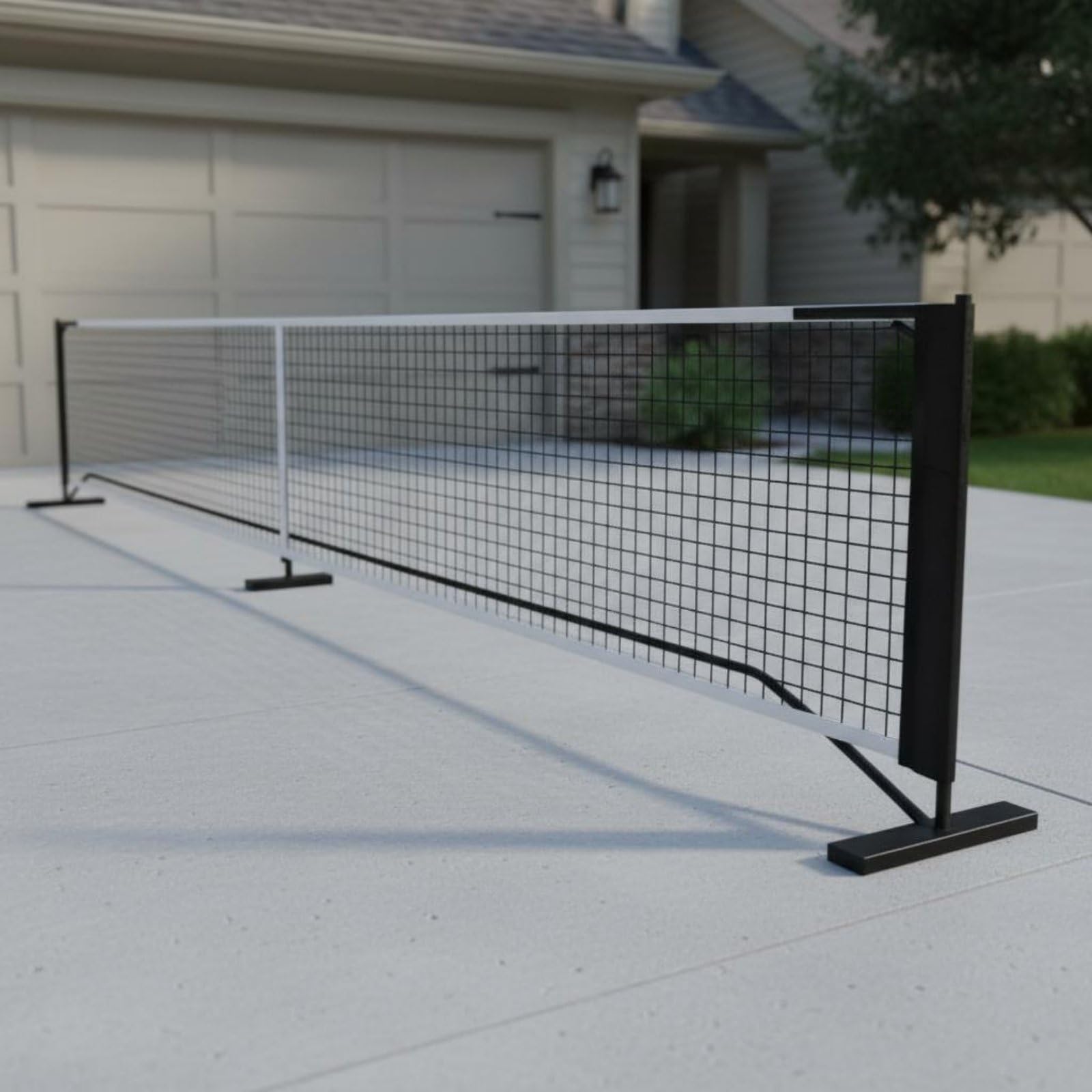 Qianly Rete da Pickleball Portatile Rete da Allenamento Rete Attrezzatura Sportiva con Telaio Smontabile Base Allargata in Poliestere Pe Metallo Adatta per Parchi Palestre Campi Comunitari