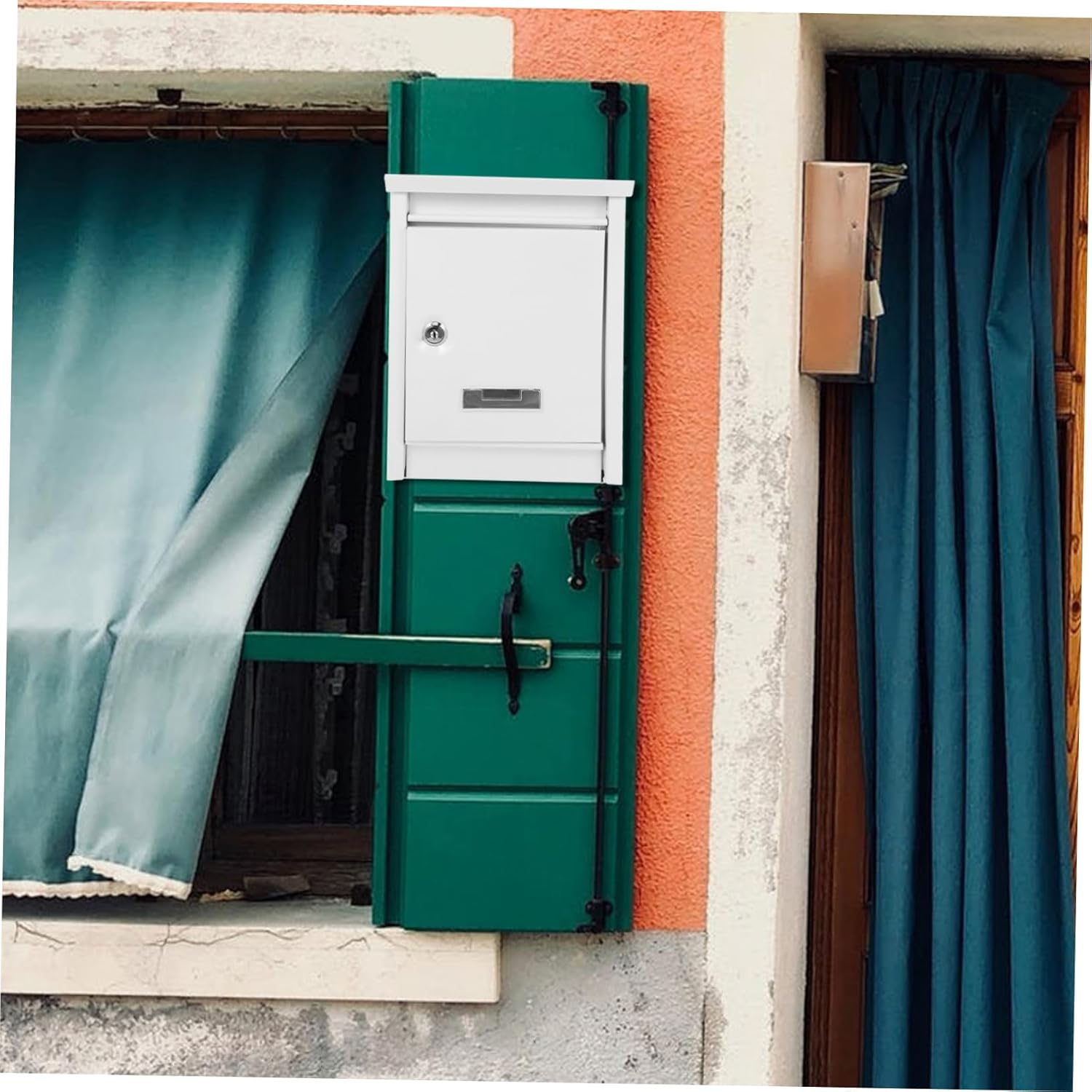 VILLCASE Vintage Style Locking Mailbox Wall Mount Mailbox Weatherproof for Apartment