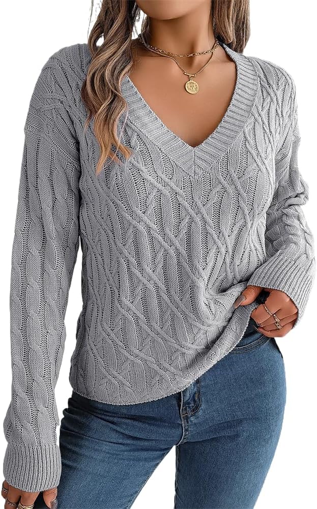 ChenKongHai Knitted Sweater Winter Clothes Women Autumn Casual Solid Long Sleeve V Neck Pullover Wear