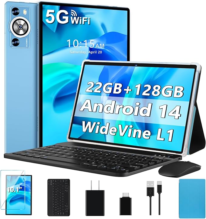 Tablets 12 Inch Android JVVQTB 10 Inch Android 14 Tablet With 22GB