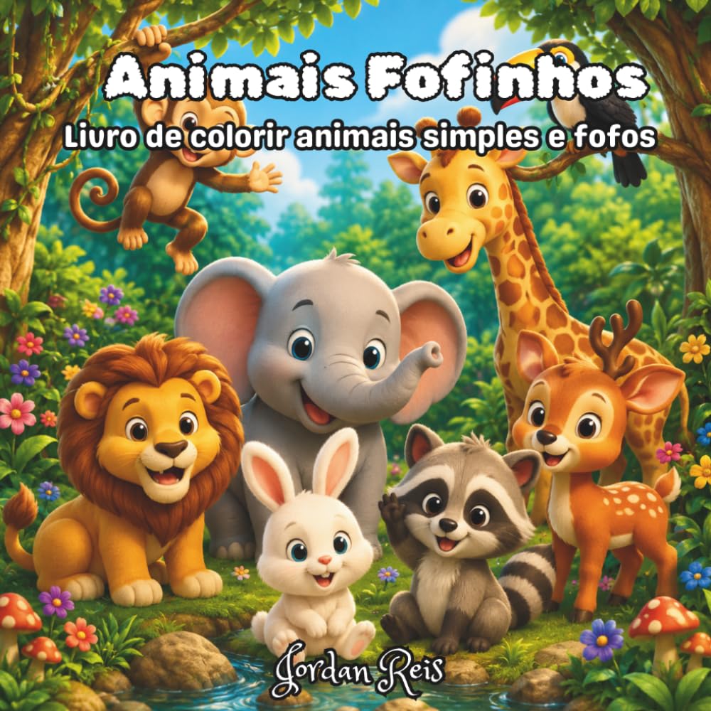 Animais Fofinhos: Livro de colorir animais simples e fofos