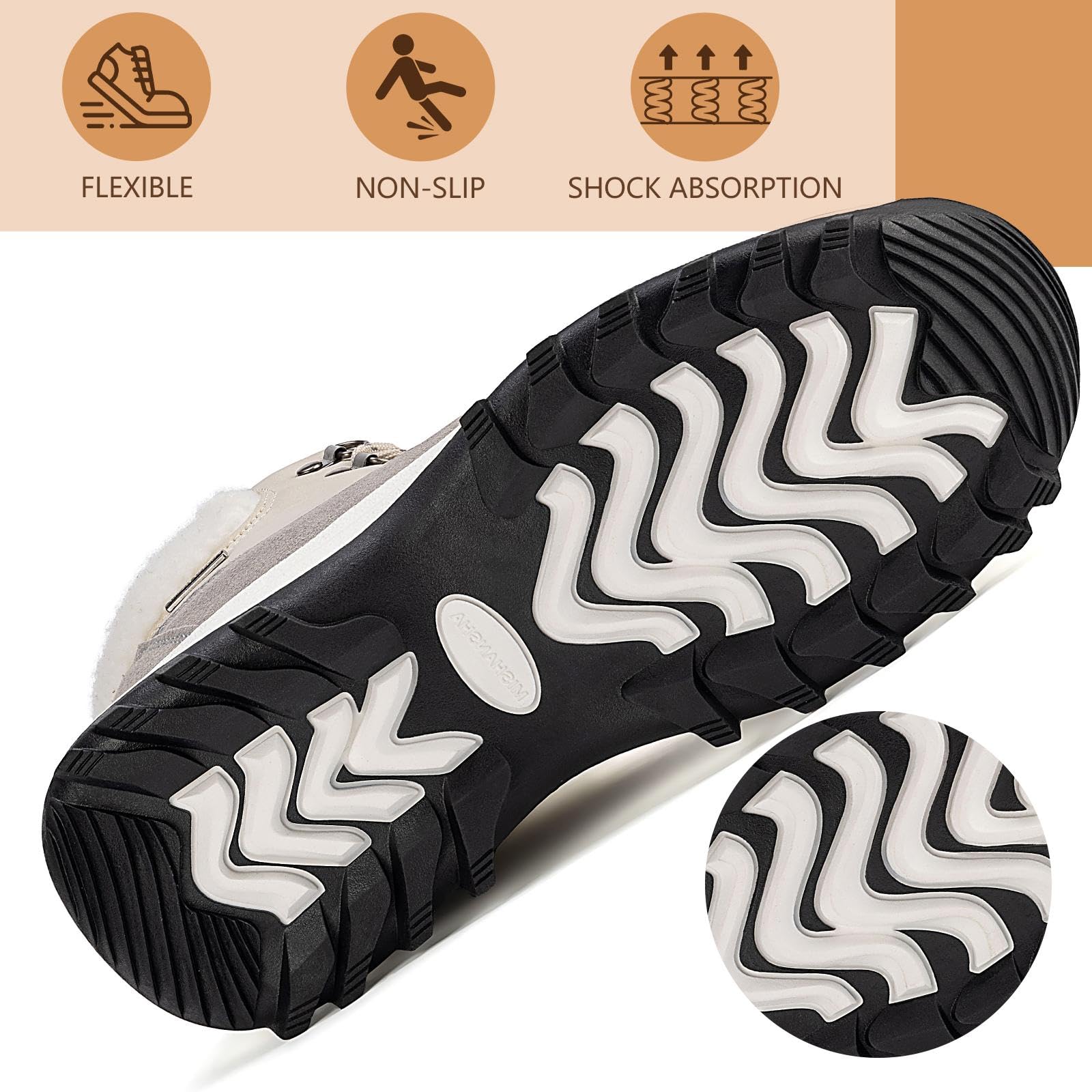 Mishansha Scarpe Invernali Donna Calde Antiscivolo Scarponcini da Neve EU 36-42