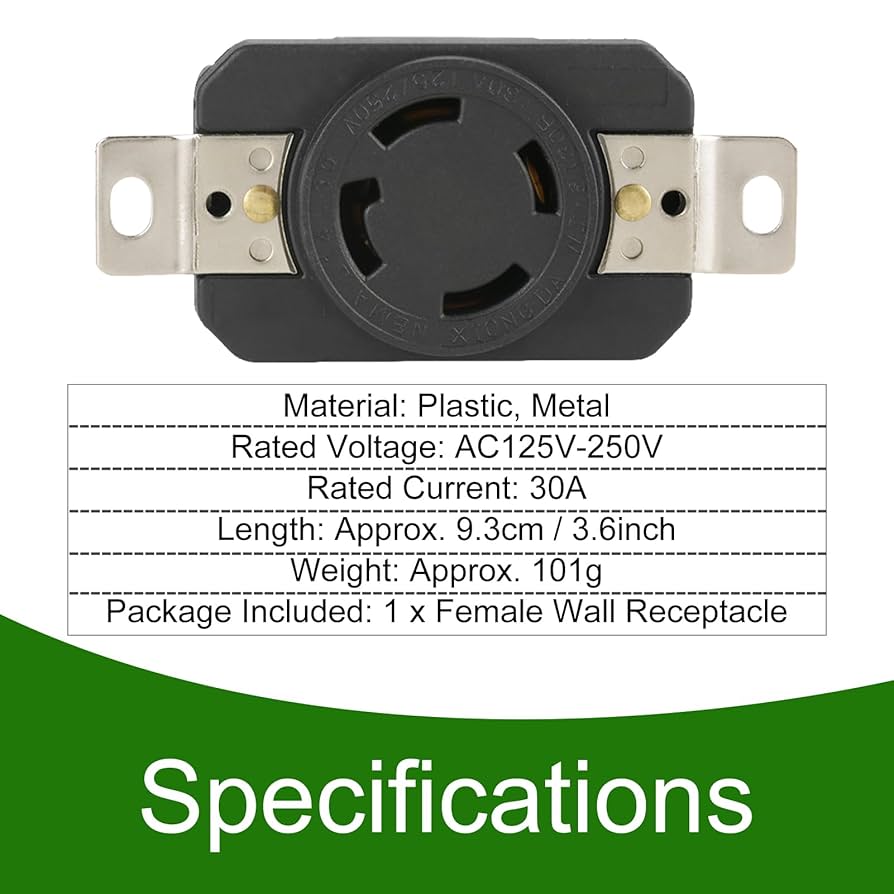 NEMA L14-30R 30A 125/250V Twist Lock Receptacle Industrial