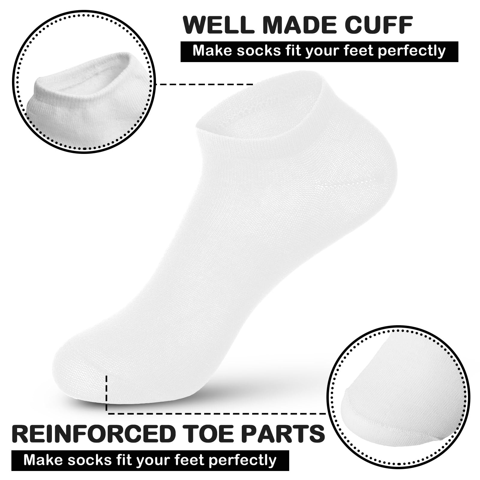 JaGely 100 pares de calcetines de tobillo de corte bajo a granel para mujeres y hombres, delgados, transpirables, casuales, invisibles y atléticos de algodón