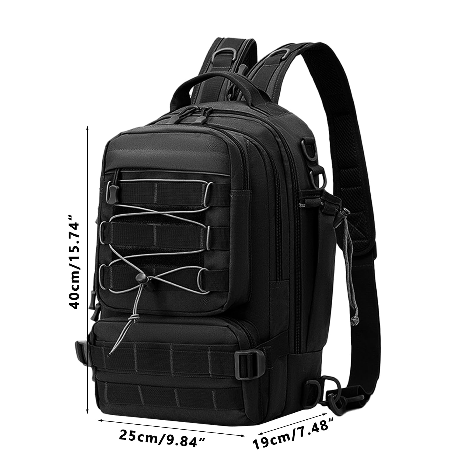 Angelrucksack, 22L Taktischer Rucksack, Angeltaschen mit Rutenhalter, Molle Militär Rucksack, Trekkingrucksacke Rucksäck, Angelgeräte Aufbewahrungstaschen, für Jagd, Camping, Outdoor