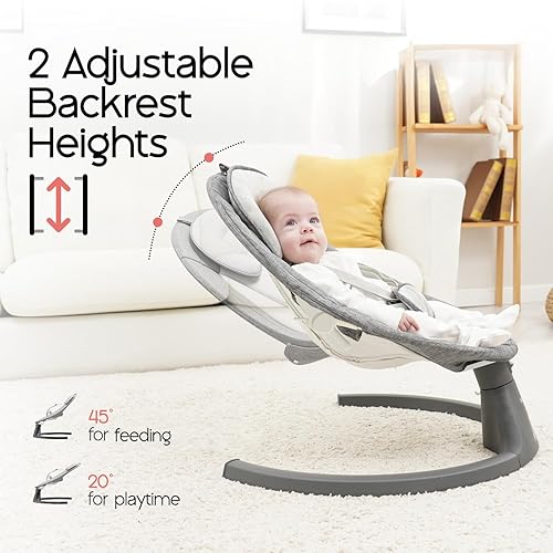 Miniatura 5 de Columpio de bebé para bebés a niños pequeños, columpio eléctrico portátil para bebé, columpio infantil Bluetooth para recién nacido con control