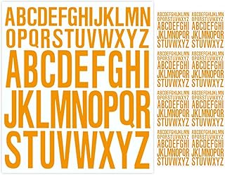 8 hojas de calcomanías de letras de 50 mm, 25 mm, calcomanías del alfabeto en mayúsculas, color amarillo, vinilo impermeable, letras adhesivas grandes, calcomanías autoadhesivas para álbumes de