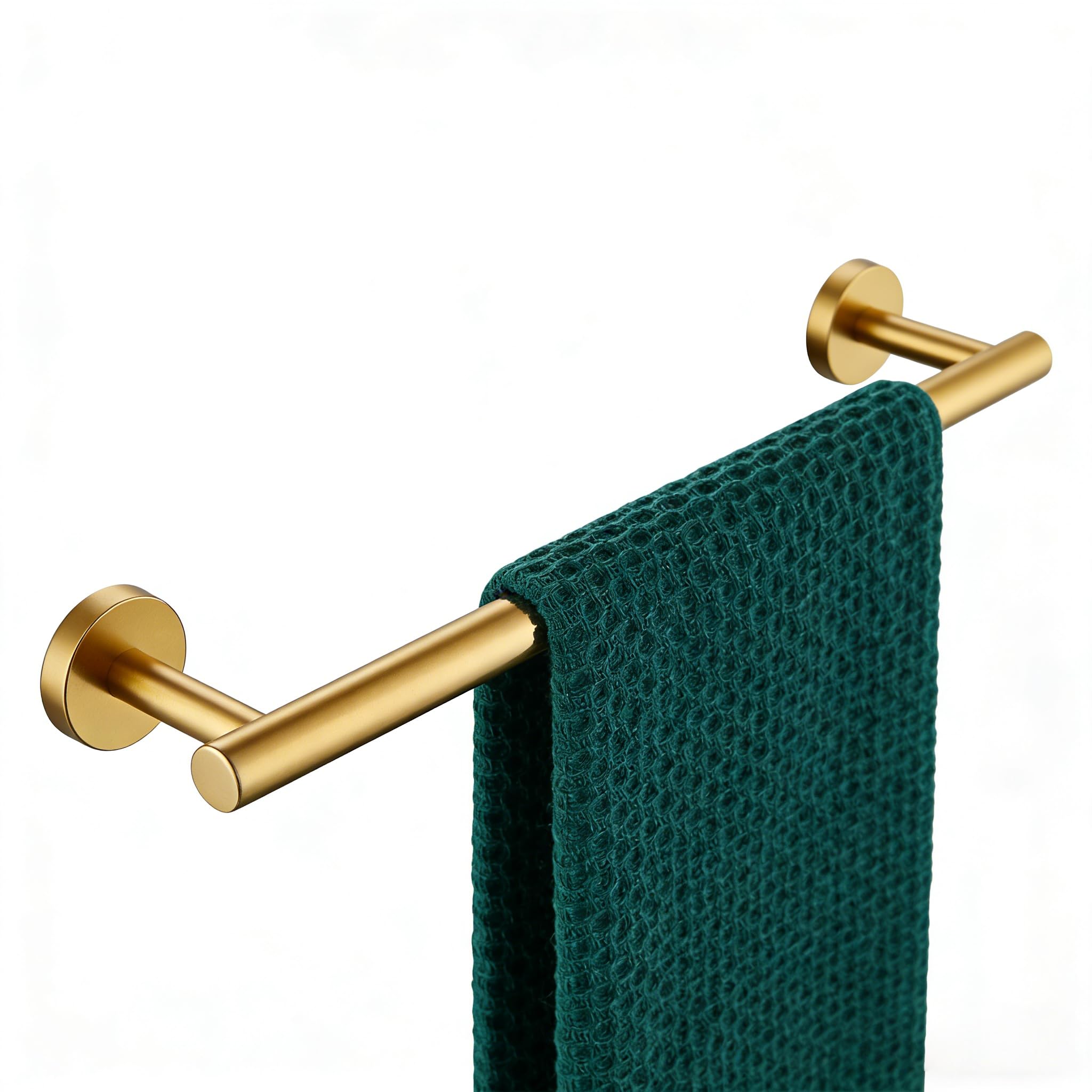 Barre porte-serviettes en acier inoxydable or brossé au design mural épuré
