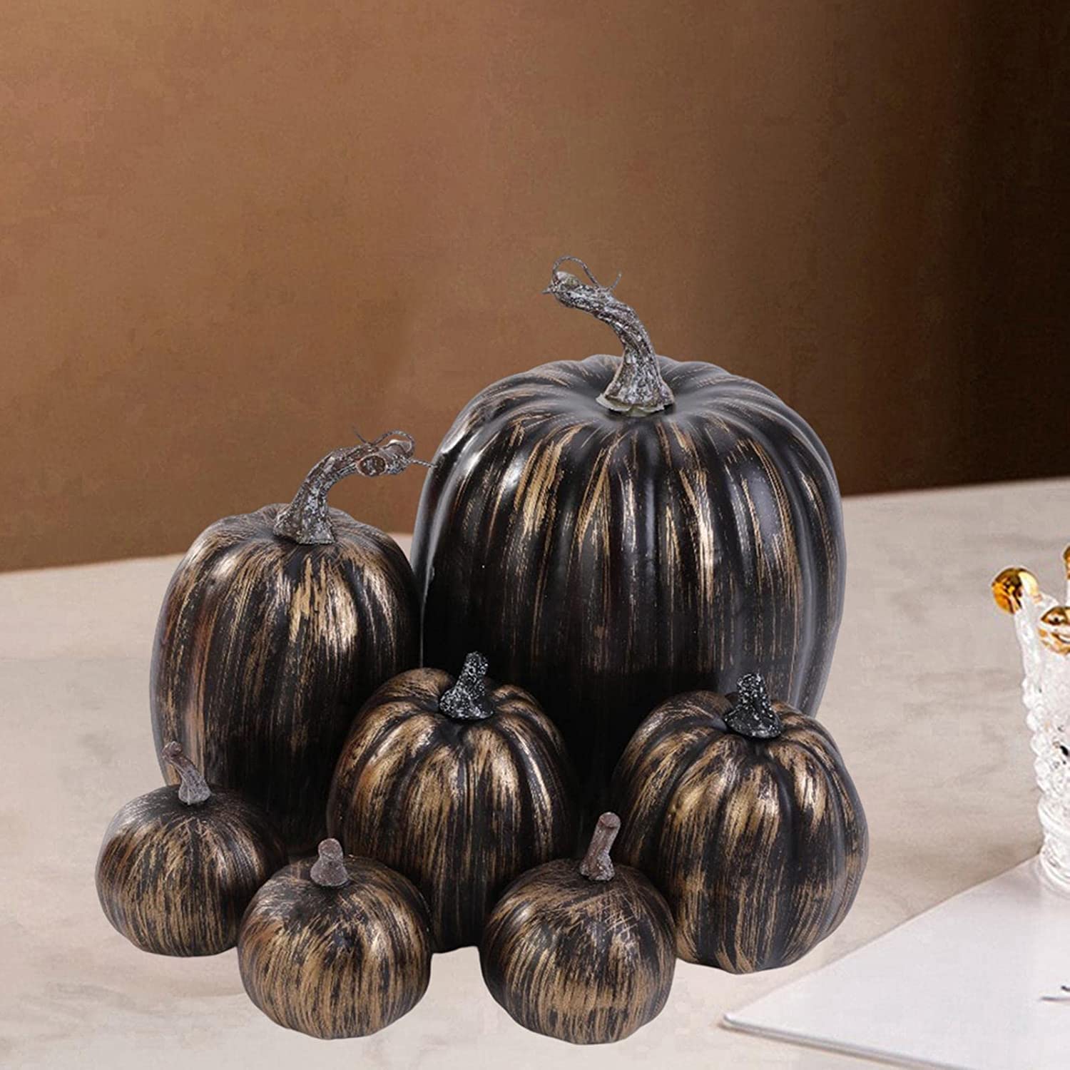 Amazon | 7個 人工南瓜セット ハロウィン用飾り かぼちゃ 置物 ミニ