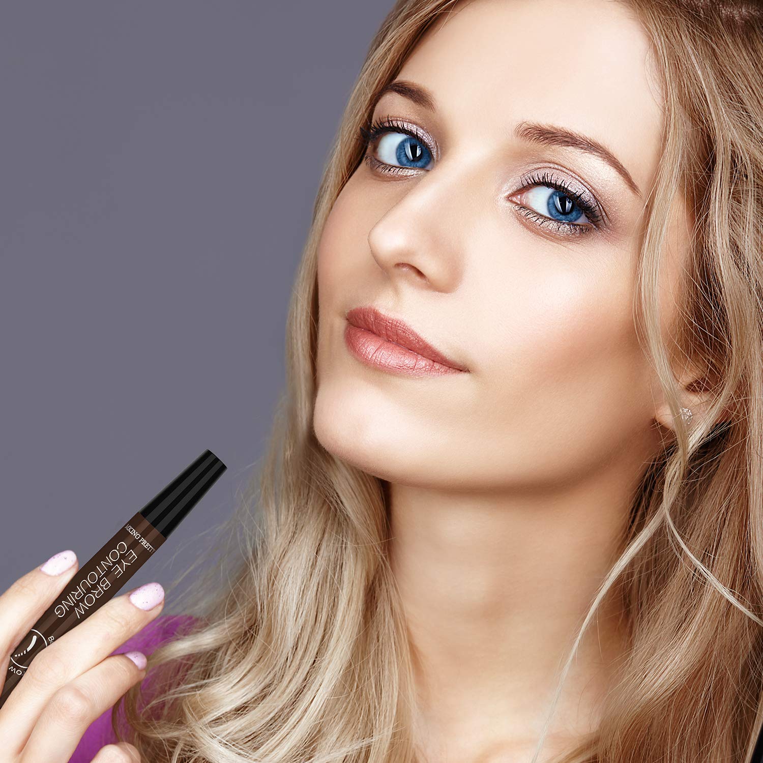 Ainviata 2pcs Waterproof Liquid Eyebrow Pencil w/ Micro-Fork Tip Applicators, Microblading Eyebrow Pen Brown Eyebrow Tattoo Pen Creates Natural Makeup : Beauty & Personal Care