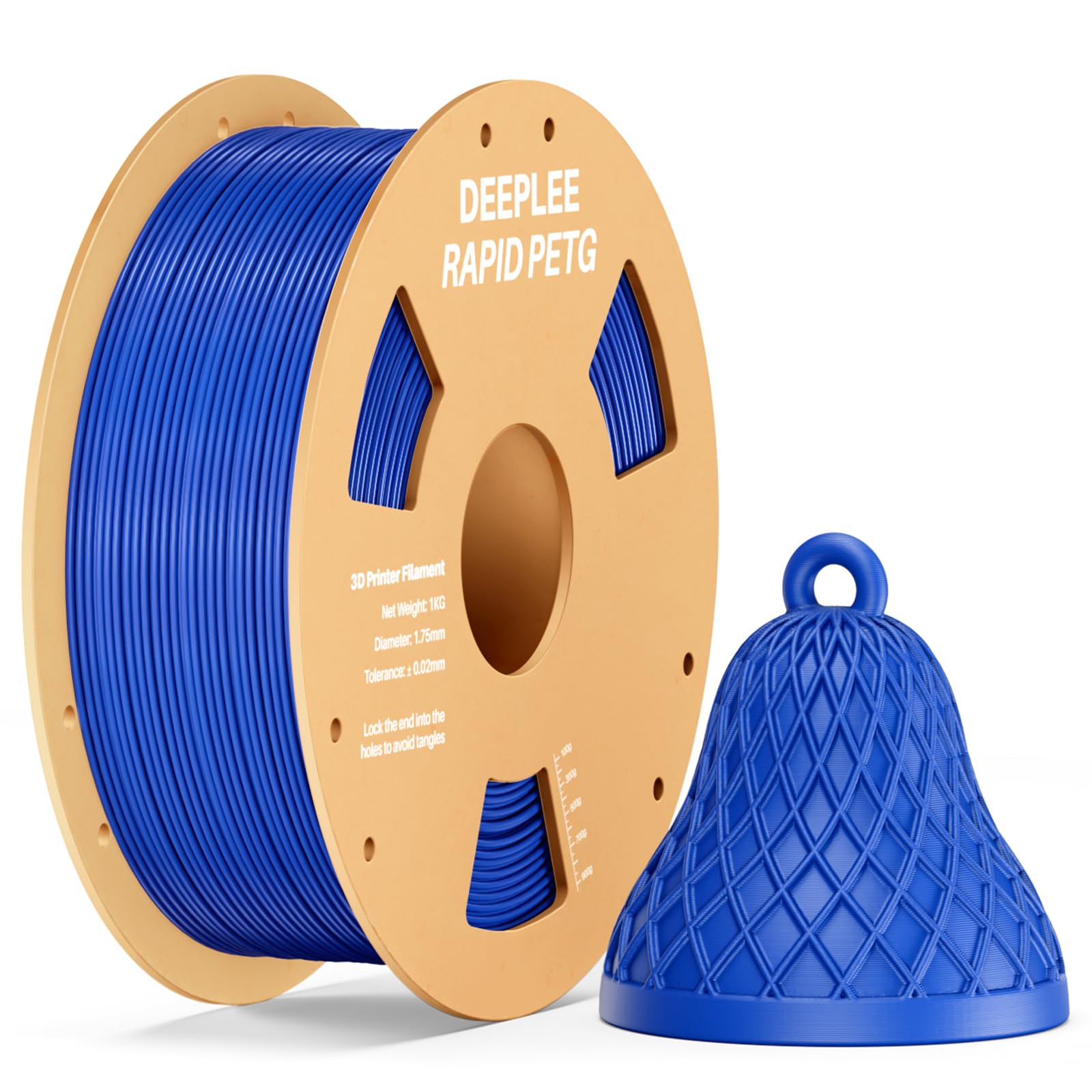 Rapid PETG Filament 1.75mm, High Speed PETG 3D Printer Filament Up to 600 mm/s, Dimensional Accuracy +/- 0.02 mm, Fits for Most FDM 3D Printers, 1kg Blue