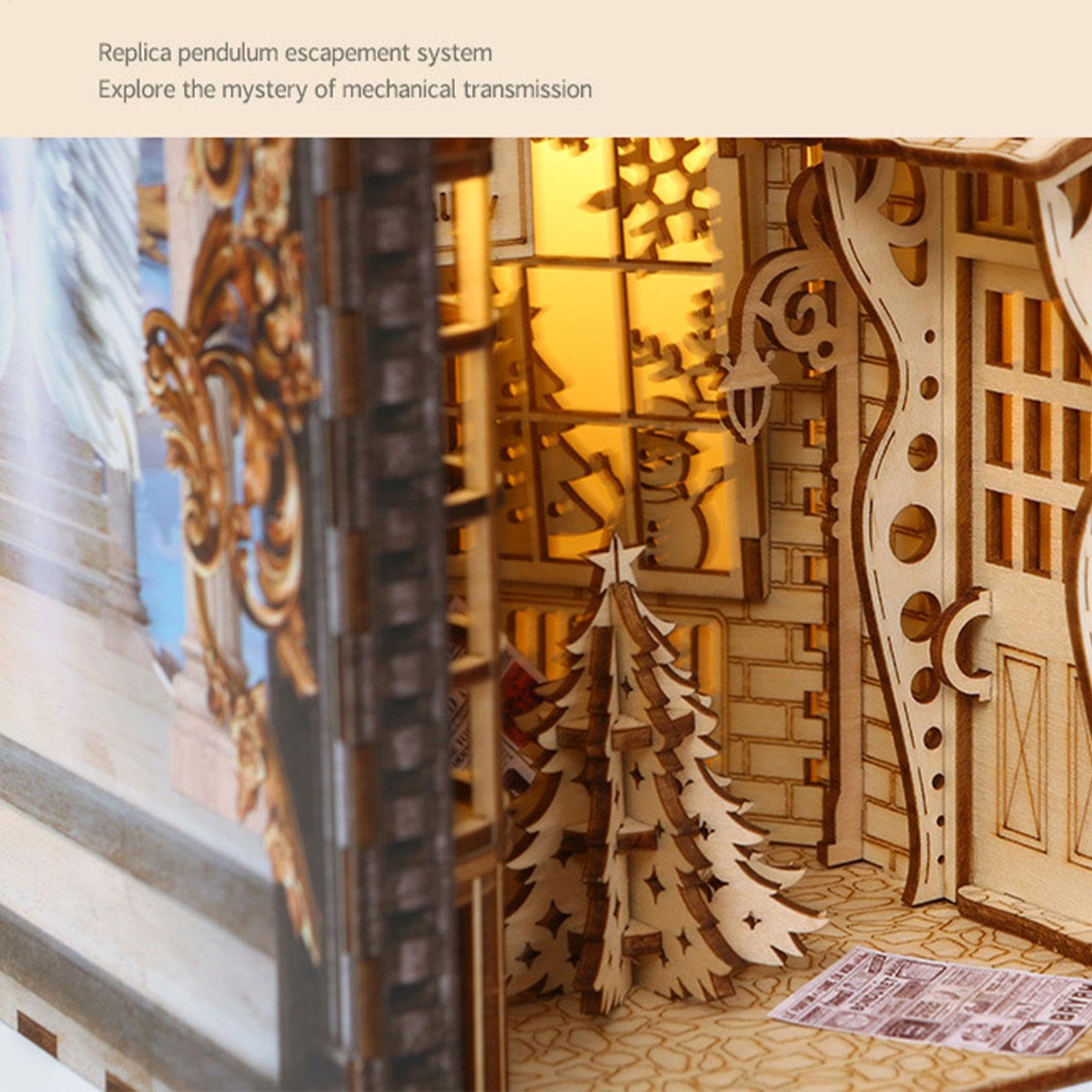 Kit per libri in miniatura, puzzle 3D creativi con luce a LED, decorazione decorativa in legno per famiglia, amici, colleghi