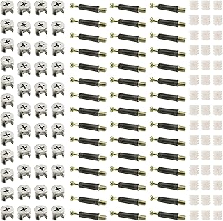 45 Sets 3-in-1 Furniture Connecting Kit, Furniture Connecting Fittings with Dowel, Nuts and Cam Screws