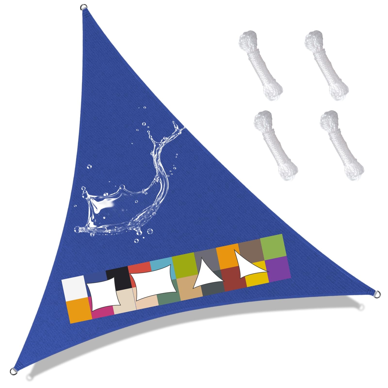 Voile D'ombrage Triangulaire 5x5x7.1m Toile Ombrage Imperméable polyesters Haute densité (PES) Protection 98% UV pour Jardin Extérieur Terrasse Cour, Bleu Roi