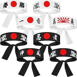 4 Fasce Hachimaki Giapponesi - Stile Bushido, Per Karate, Cosplay E Cucina Sushi - Foto 6