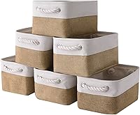 Vista 33 de Cesta de organización y almacenamiento para organizar, paquete de 4 cubos grandes de almacenamiento de tela de 16 x 12 x 8 pulgadas, canastas