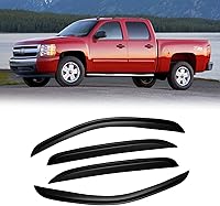 Vista 8 de Visera de ventana para Chevy Silverado 1500/GMC Sierra 1500/Avalanche/Suburban Crew Cab 2007-2013, protectores de lluvia, deflector de ventilación
